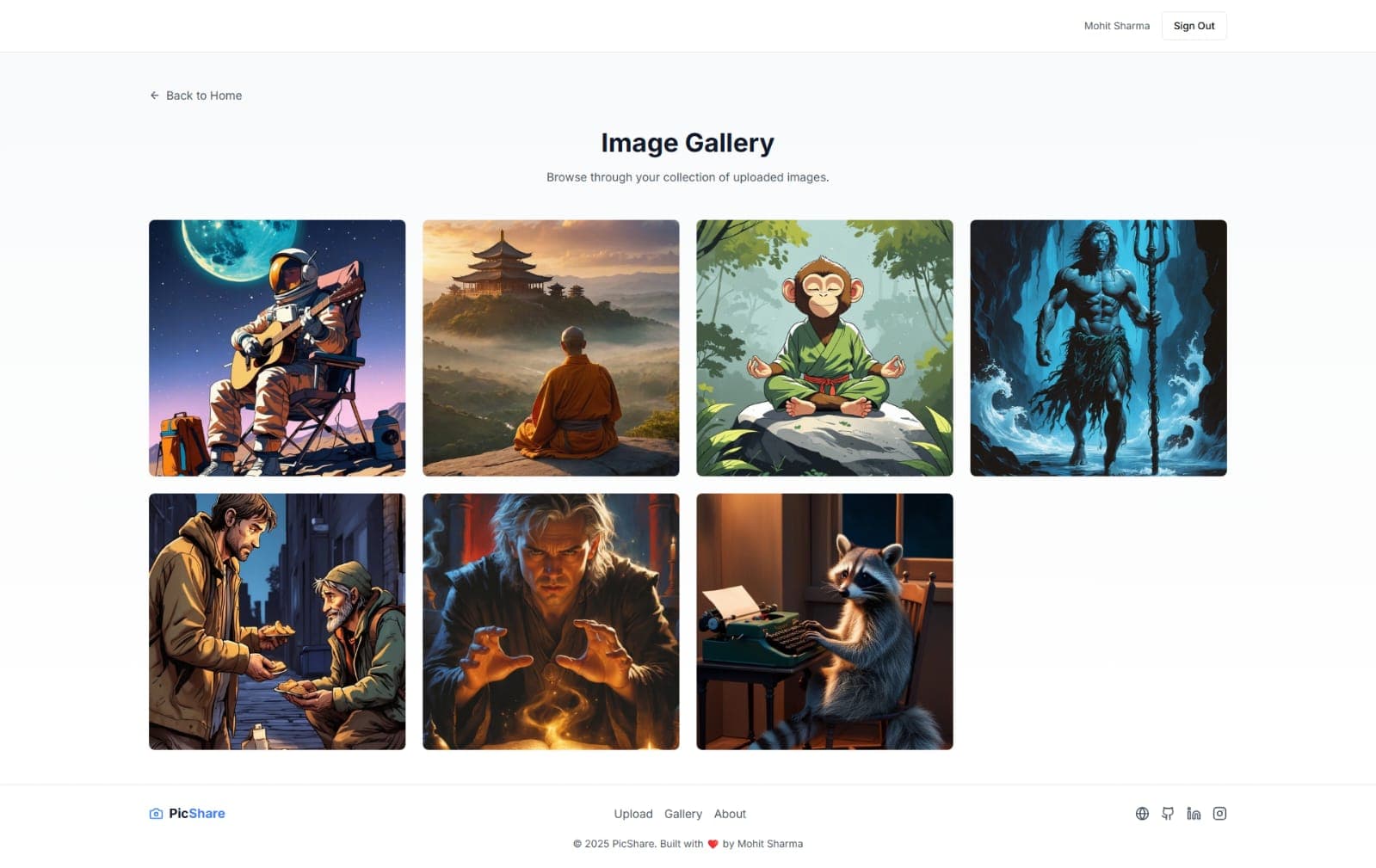 PicShare — Gallery view